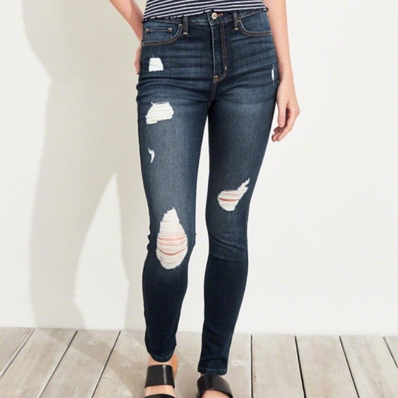 Hollister Denim - Hollister High Rise Skinny Distressed Denim  Jeans